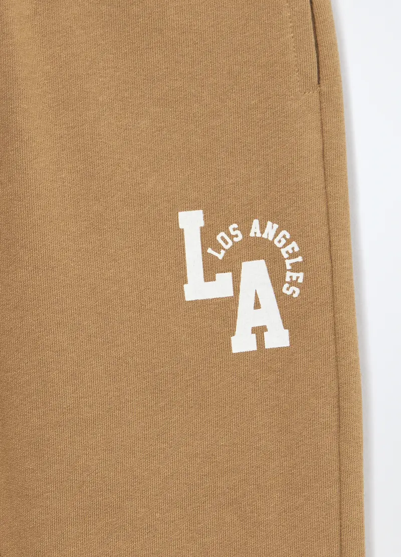 Blukids, Jogger In French Terry Di Puro Cotone Bambino, Beige scuro, Taglia: 3-4 miniatura 2