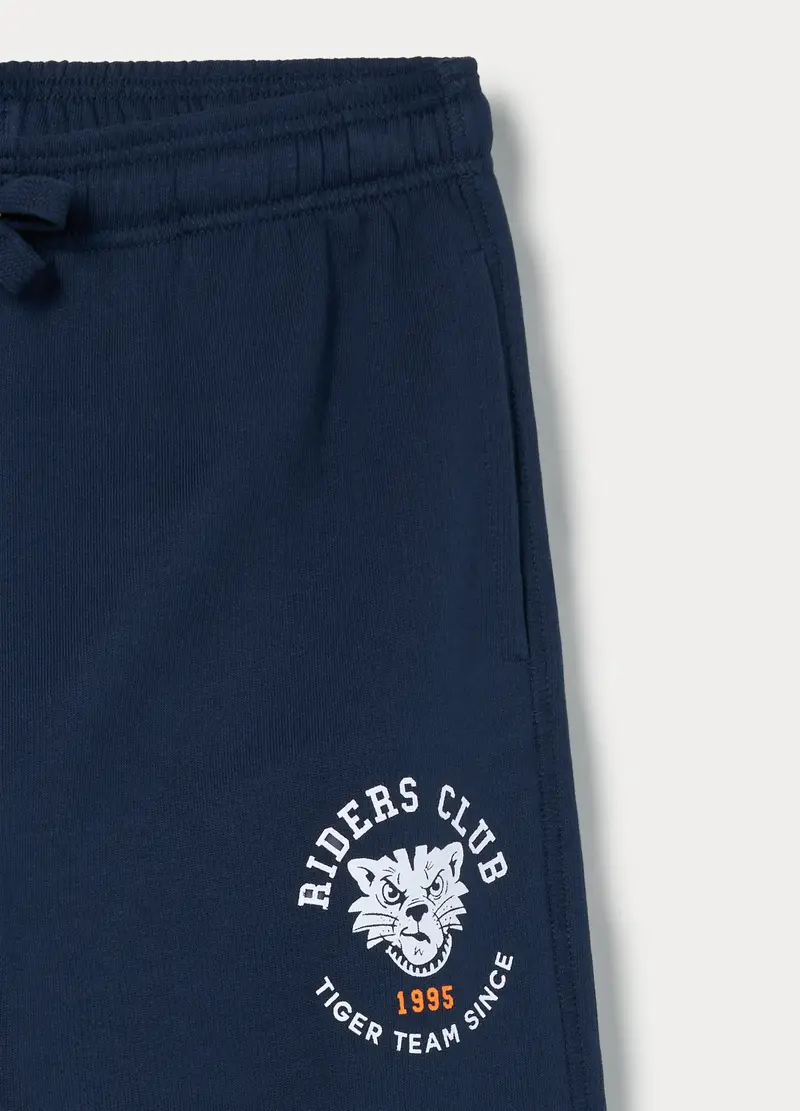 Jogger In French Terry Di Puro Cotone Bambino, Blu Bluette miniatura 3