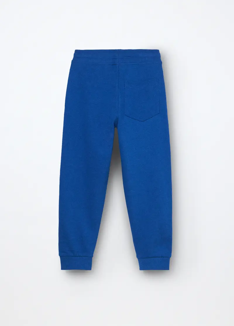 Jogger In French Terry Di Puro Cotone Bambino, Blu elettrico miniatura 2