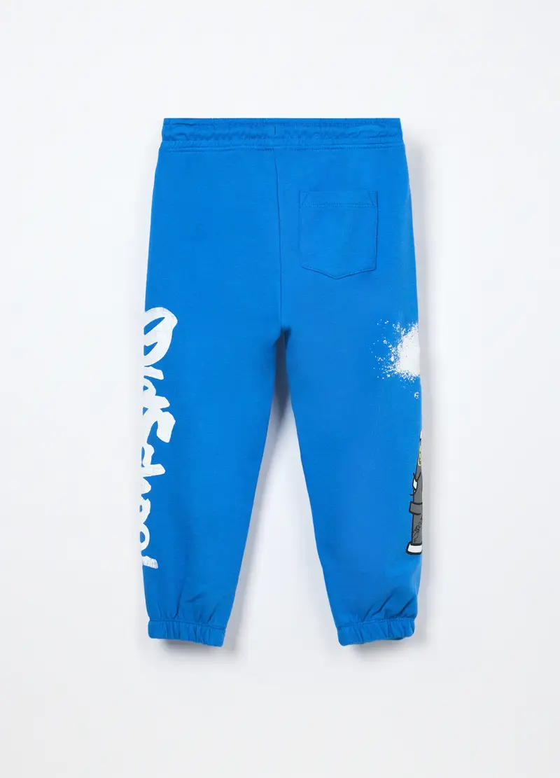 Jogger In French Terry Di Puro Cotone Bambino, Blu elettrico miniatura 2
