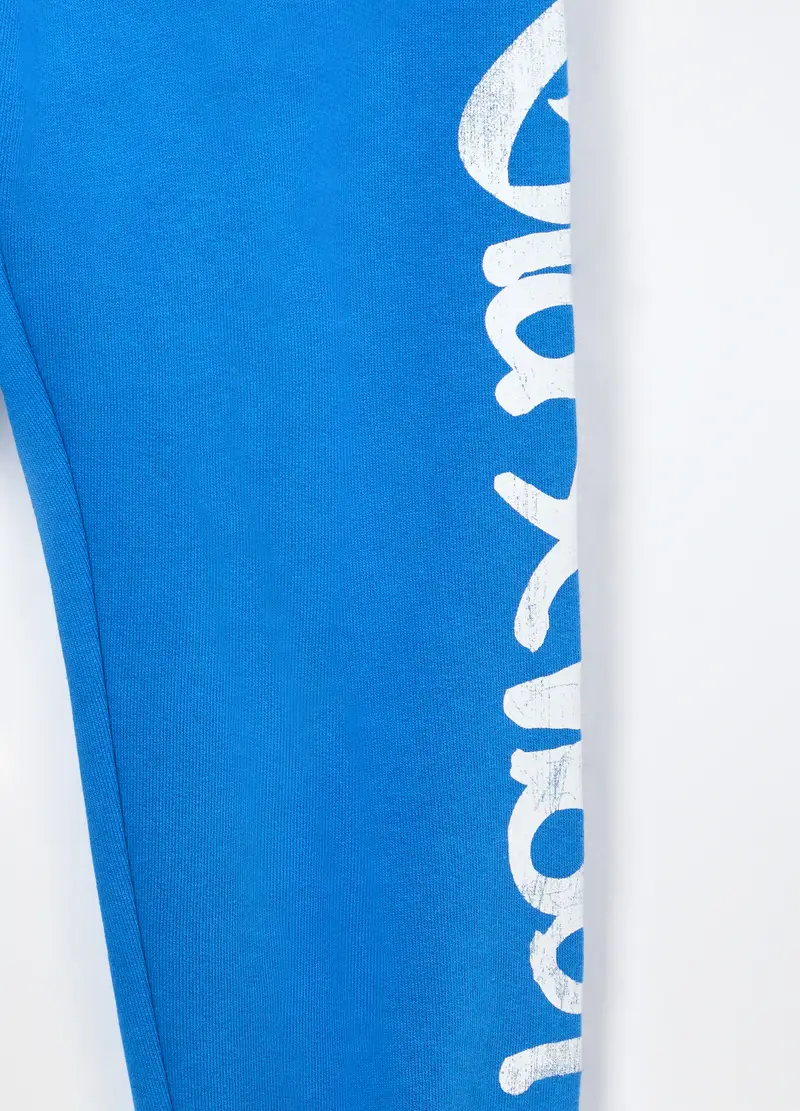 Jogger In French Terry Di Puro Cotone Bambino, Blu elettrico miniatura 3