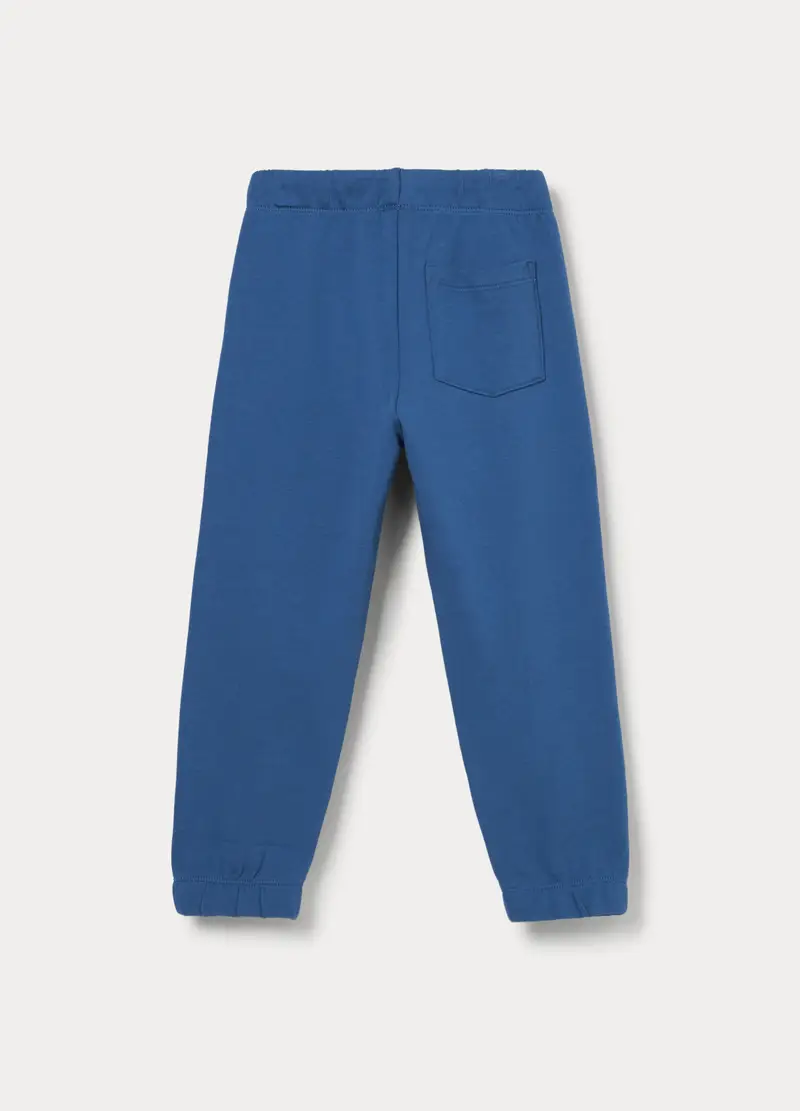 Jogger In French Terry Di Puro Cotone Bambino, Blu navy miniatura 2
