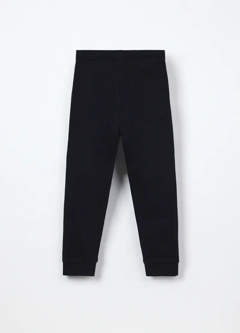 Jogger In French Terry Di Puro Cotone Bambino, Blu scuro miniatura 2