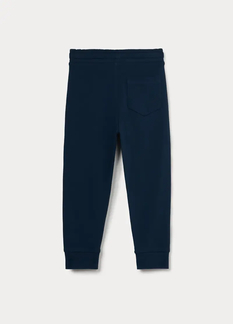 Jogger In French Terry Di Puro Cotone Bambino, Blu scuro miniatura 2
