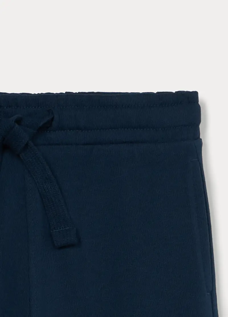 Jogger In French Terry Di Puro Cotone Bambino, Blu scuro miniatura 3