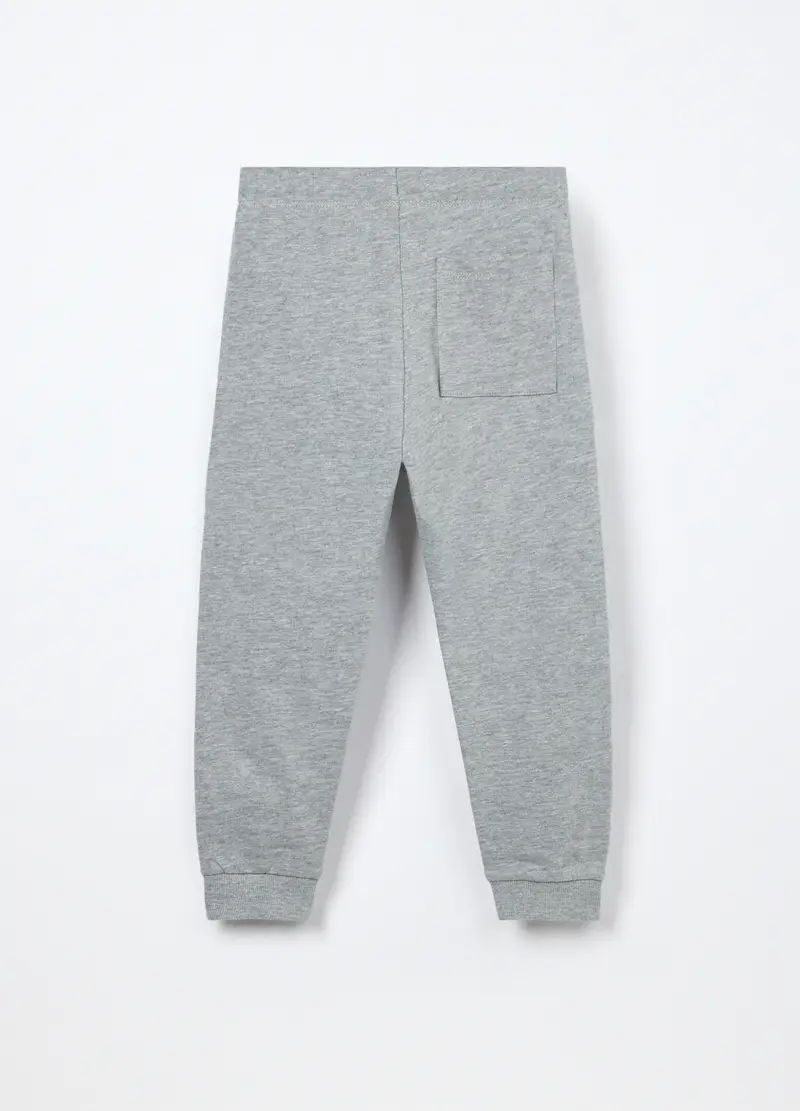 Jogger In French Terry Di Puro Cotone Bambino, Grigio chiaro melange miniatura 2