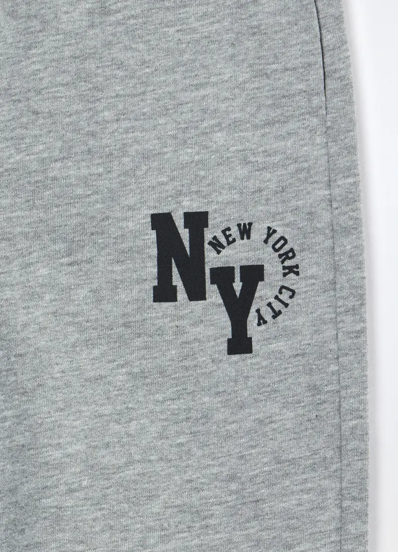 Blukids, Jogger In French Terry Di Puro Cotone Bambino, Grigio chiaro melange, Taglia: 3-4 miniatura 2