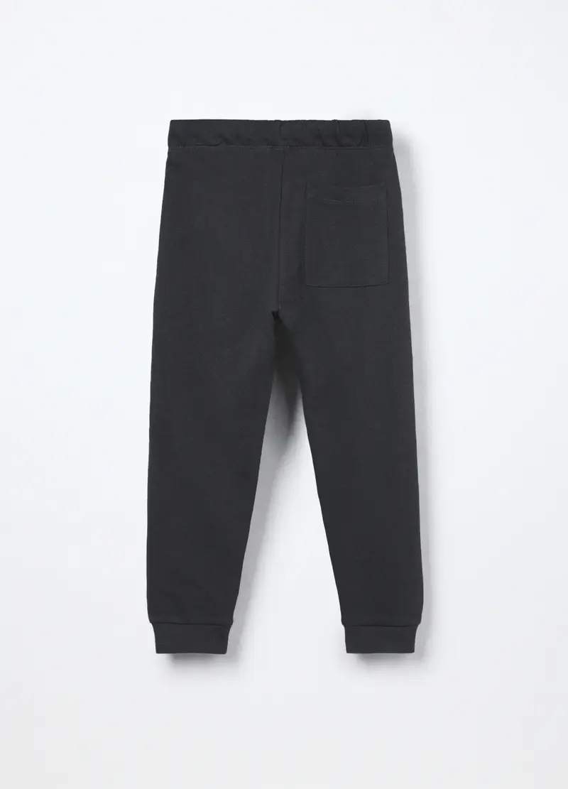 Jogger In French Terry Di Puro Cotone Bambino, Grigio scuro miniatura 2