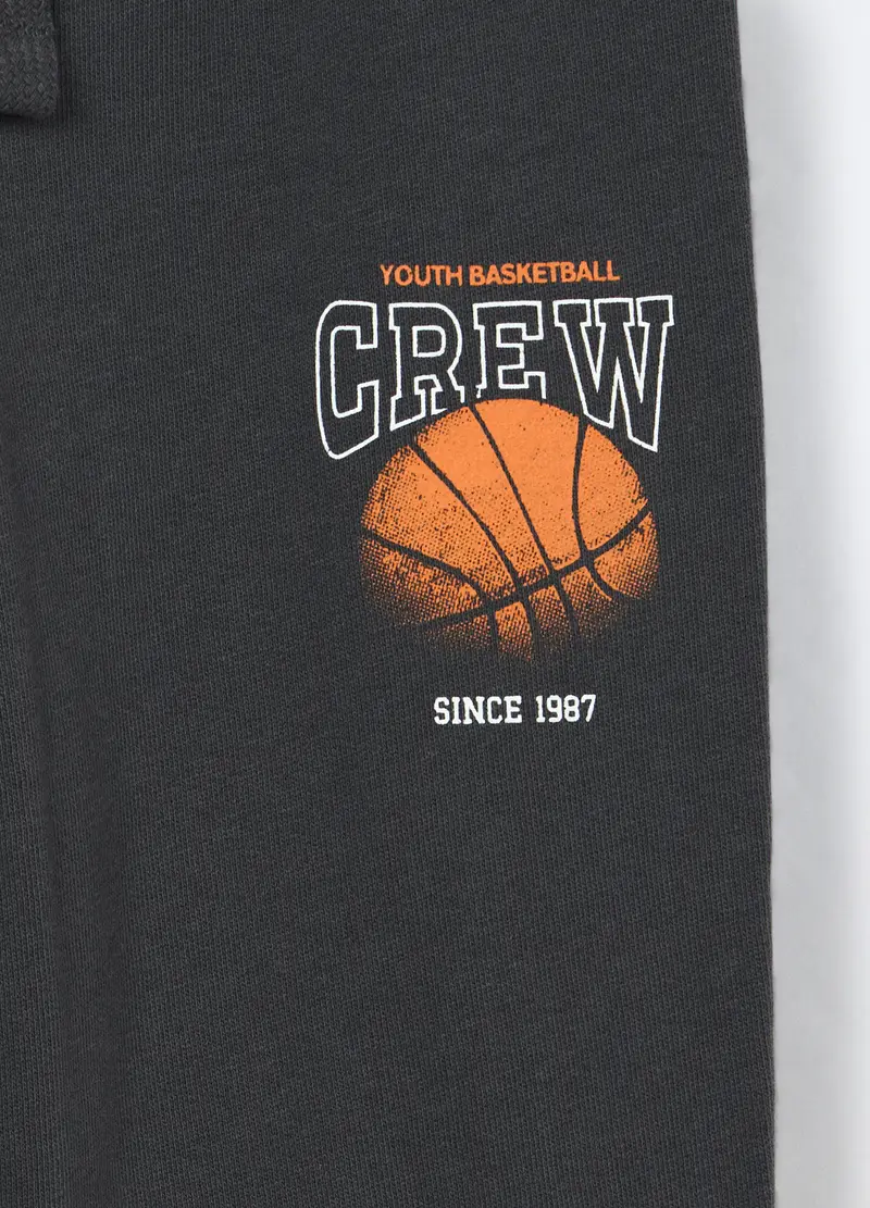 Jogger In French Terry Di Puro Cotone Bambino, Grigio scuro miniatura 3