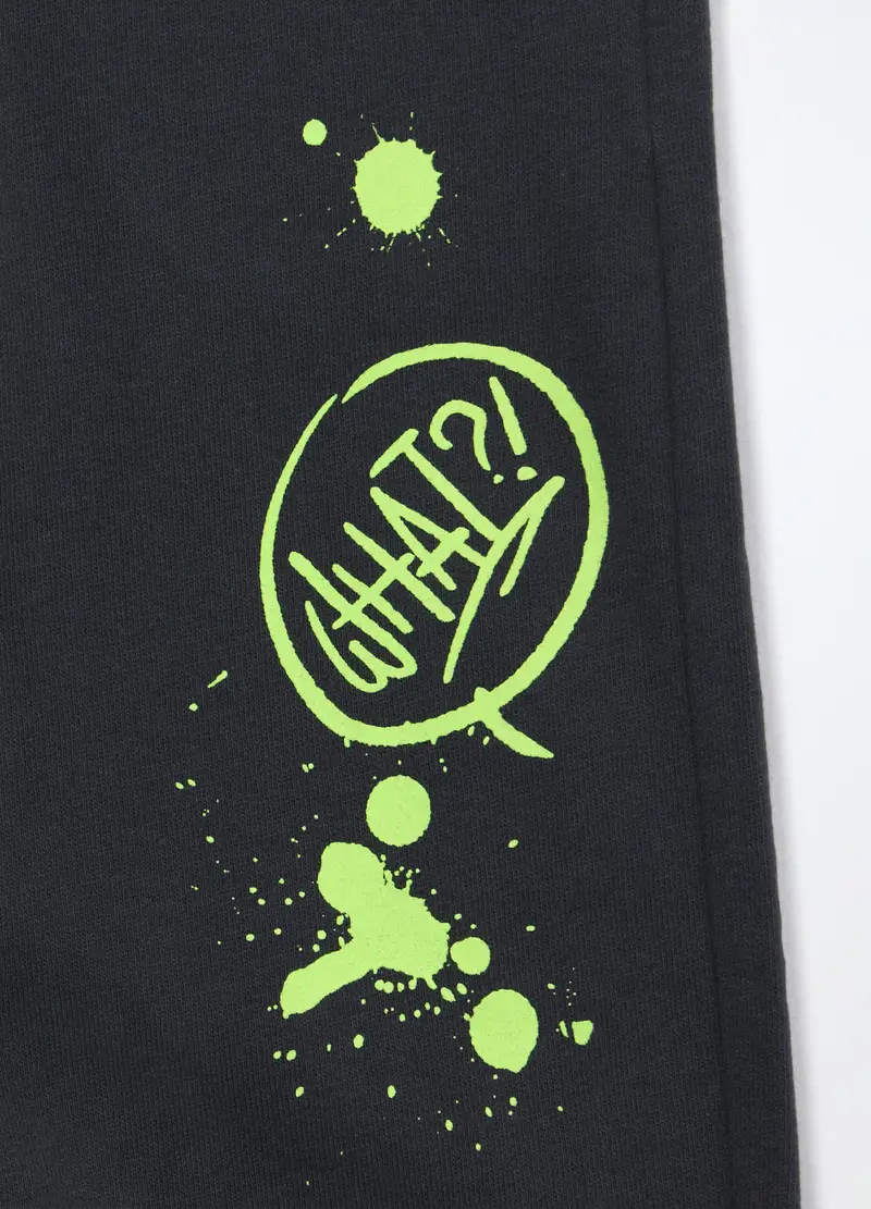 Blukids, Jogger In French Terry Di Puro Cotone Bambino, Grigio scuro, Taglia: 3-4 miniatura 2