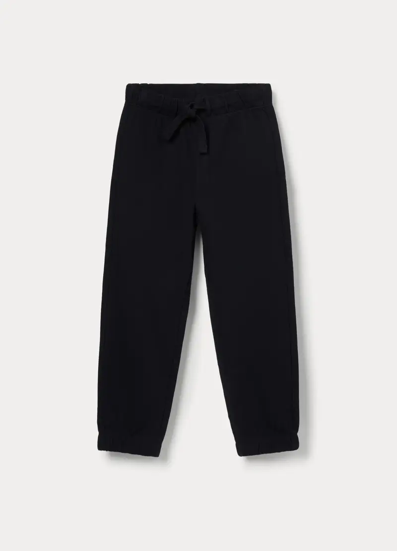 Jogger In French Terry Di Puro Cotone Bambino, Nero