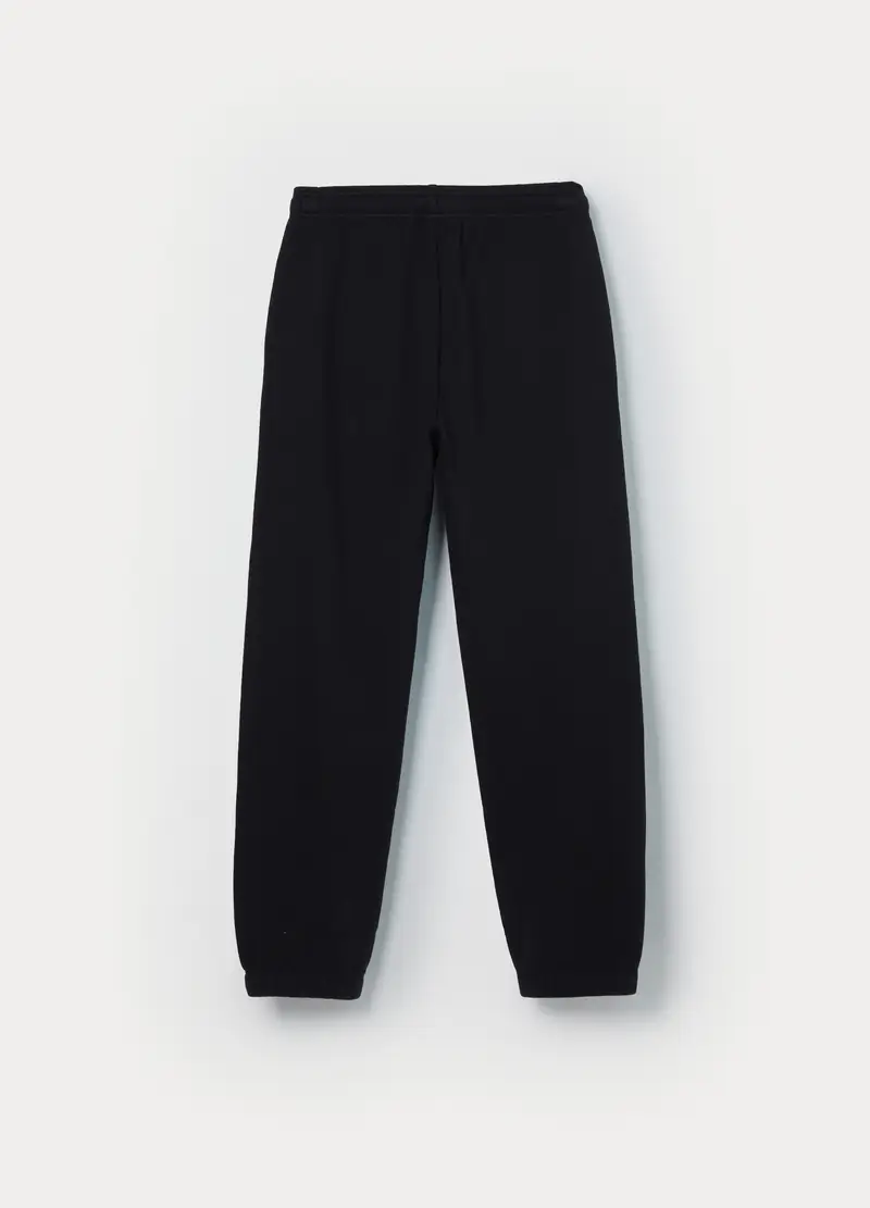 Jogger In French Terry Di Puro Cotone Bambino, Nero miniatura 2