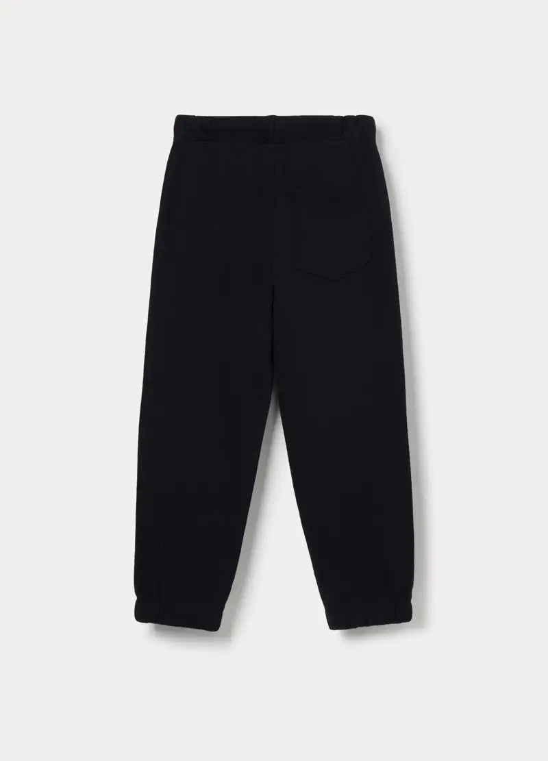 Jogger In French Terry Di Puro Cotone Bambino, Nero miniatura 2