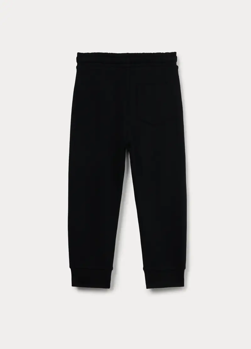 Jogger In French Terry Di Puro Cotone Bambino, Nero miniatura 2