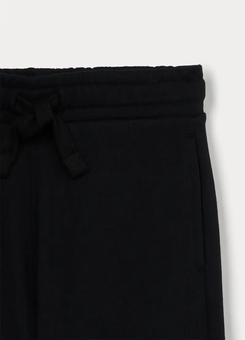 Jogger In French Terry Di Puro Cotone Bambino, Nero miniatura 3