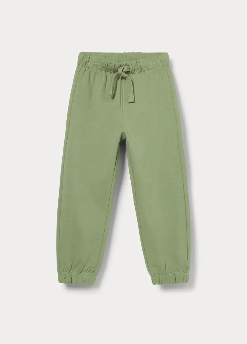 Jogger In French Terry Di Puro Cotone Bambino, Verde chiaro