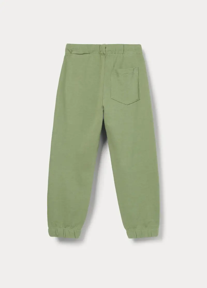 Jogger In French Terry Di Puro Cotone Bambino, Verde chiaro miniatura 2