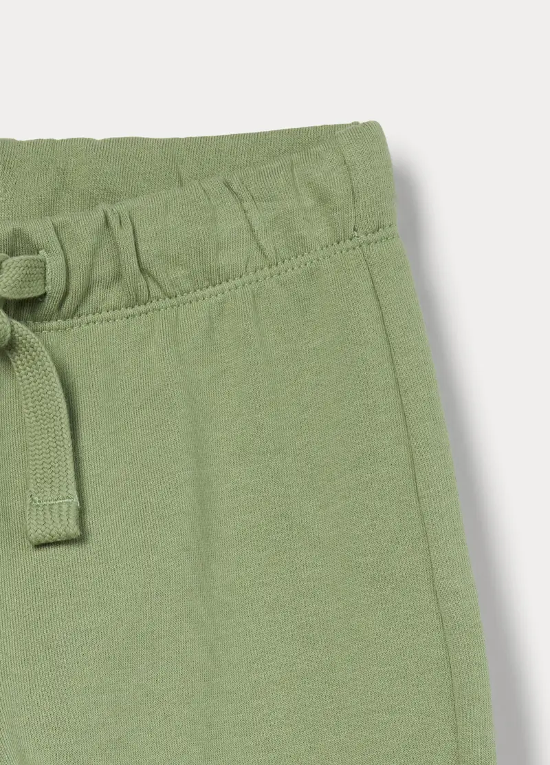 Jogger In French Terry Di Puro Cotone Bambino, Verde chiaro miniatura 3