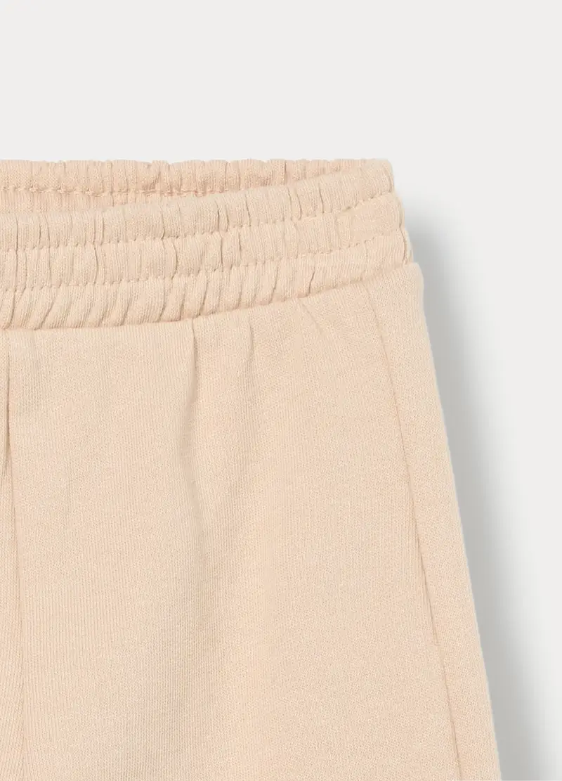 Jogger In French Terry Di Puro Cotone Bimba, Bambina, Beige chiaro miniatura 3