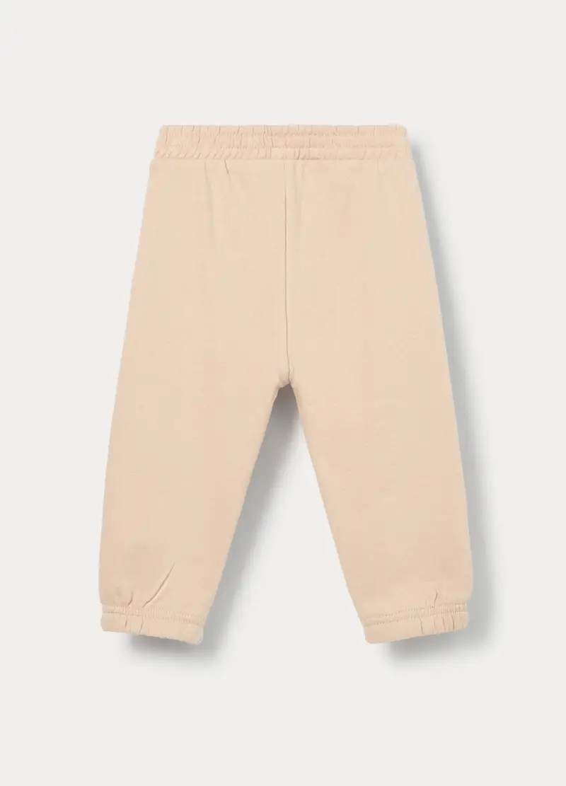 Jogger In French Terry Di Puro Cotone Bimba, Bambina, Beige chiaro miniatura 2
