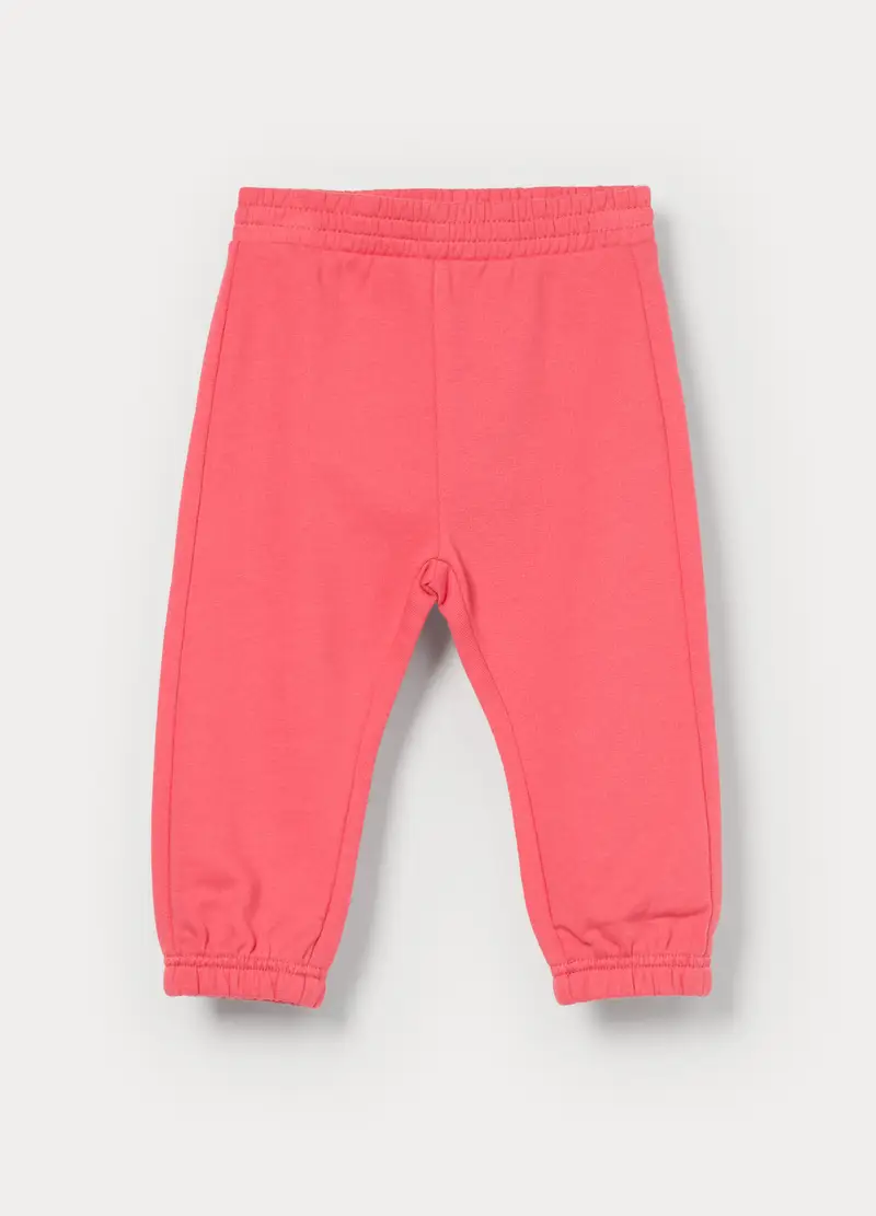 Jogger In French Terry Di Puro Cotone Bimba, Bambina, Rosa corallo