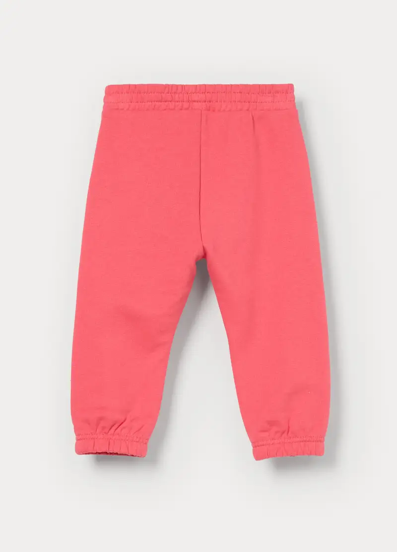 Jogger In French Terry Di Puro Cotone Bimba, Bambina, Rosa corallo miniatura 2