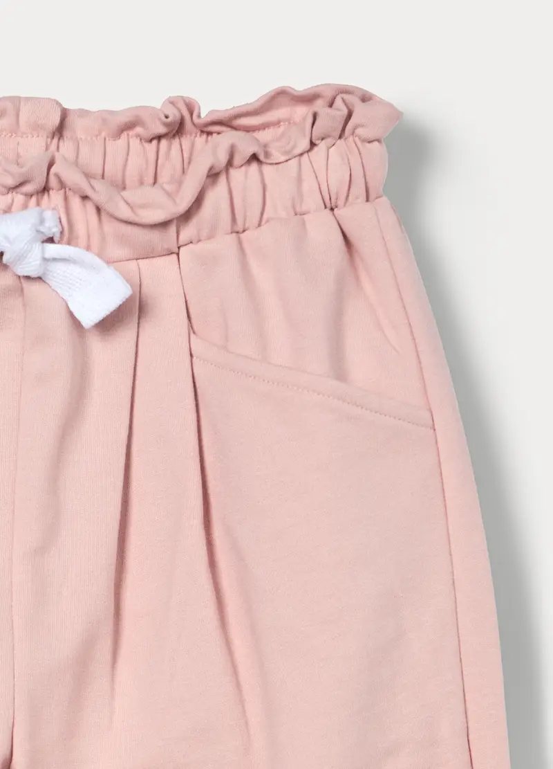 Jogger In French Terry Di Puro Cotone Bimba, Bambina, Rosa pastello miniatura 3