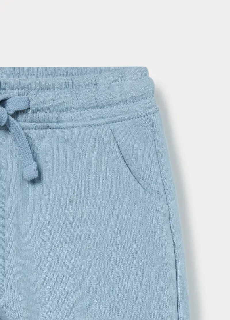 Jogger In French Terry Di Puro Cotone Bimbo, Bambino, Azzurro chiaro miniatura 3