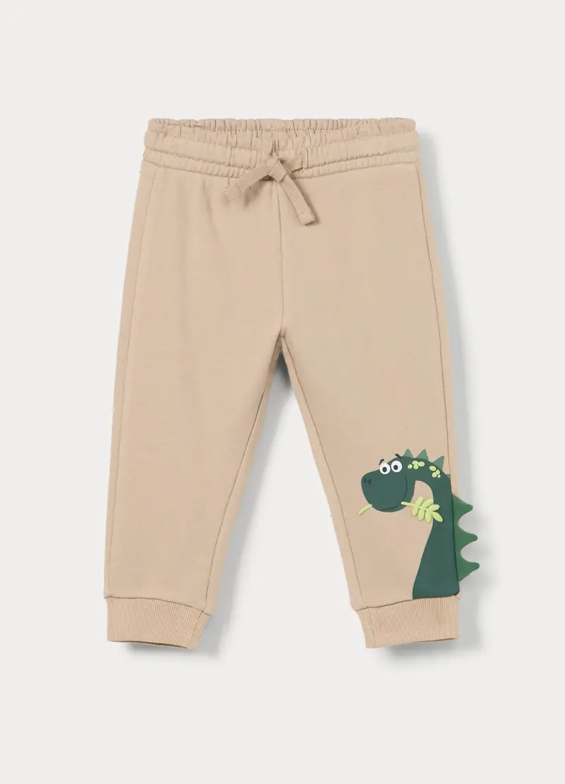 Jogger In French Terry Di Puro Cotone Bimbo, Bambino, Beige chiaro