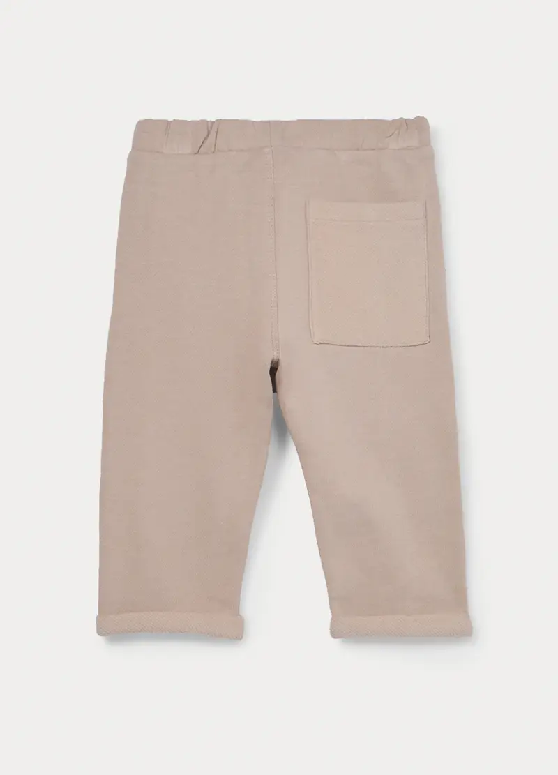Jogger In French Terry Di Puro Cotone Bimbo, Bambino, Beige chiaro miniatura 2