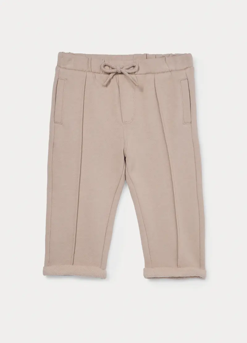 Jogger In French Terry Di Puro Cotone Bimbo, Bambino, Beige chiaro