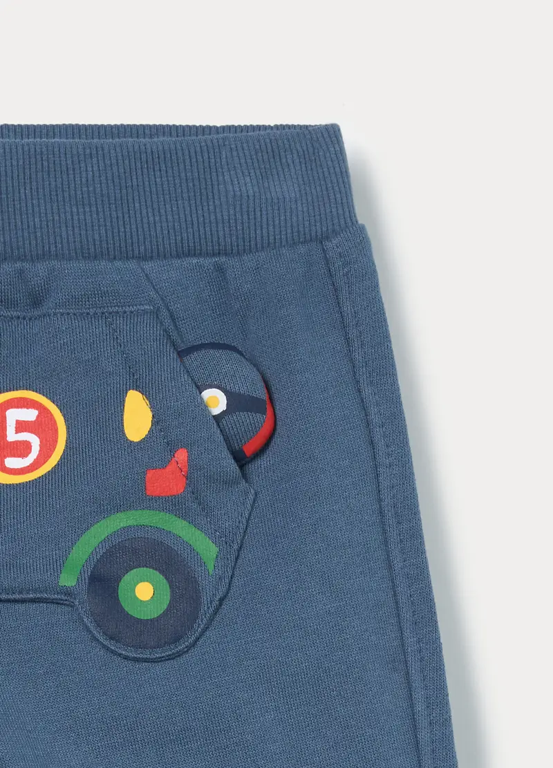 Jogger In French Terry Di Puro Cotone Bimbo, Bambino, Blu Bluette miniatura 3