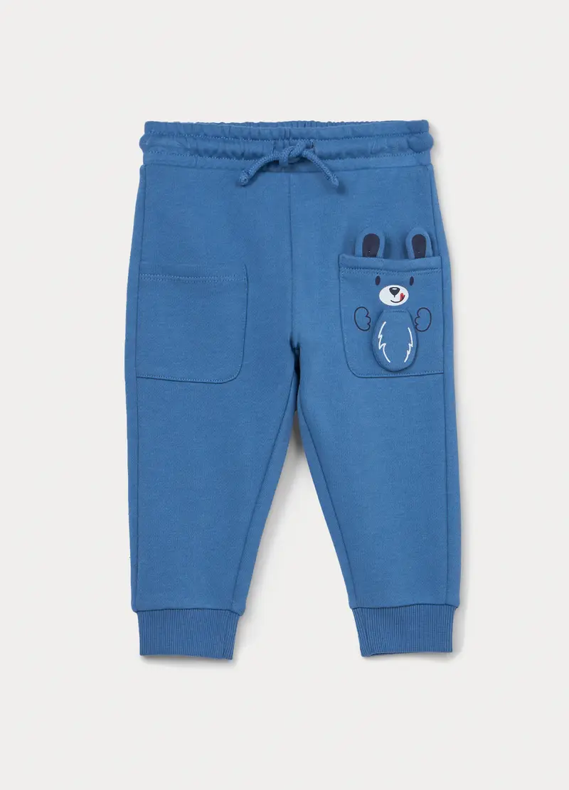 Jogger In French Terry Di Puro Cotone Bimbo, Bambino, Blu chiaro