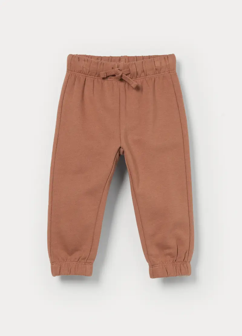 Jogger In French Terry Di Puro Cotone Bimbo, Bambino, Marrone cioccolato