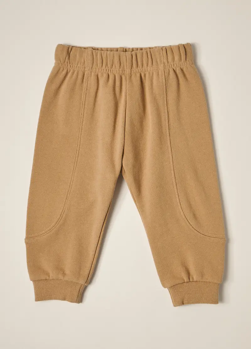 Blukids, Jogger In French Terry Di Puro Cotone Iana Neonato, Beige chiaro, Taglia: 6