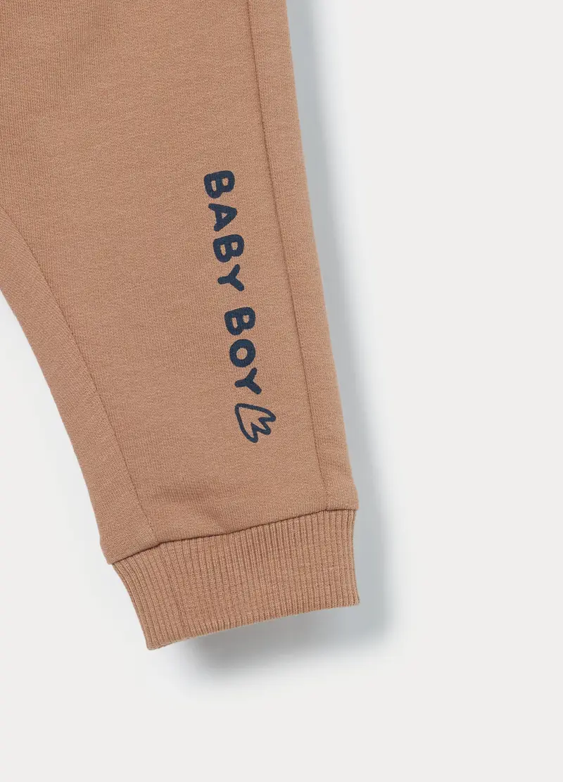 Jogger In French Terry Di Puro Cotone Neonato, Arancione chiaro miniatura 3