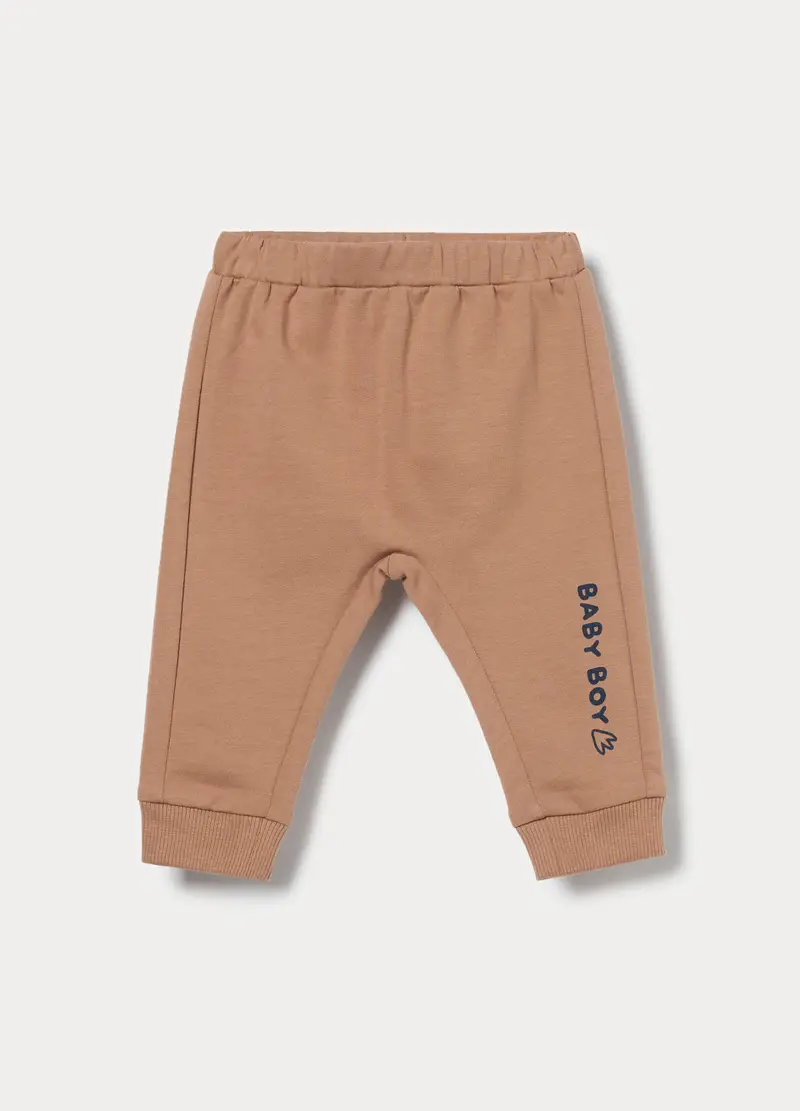 Jogger In French Terry Di Puro Cotone Neonato, Arancione chiaro
