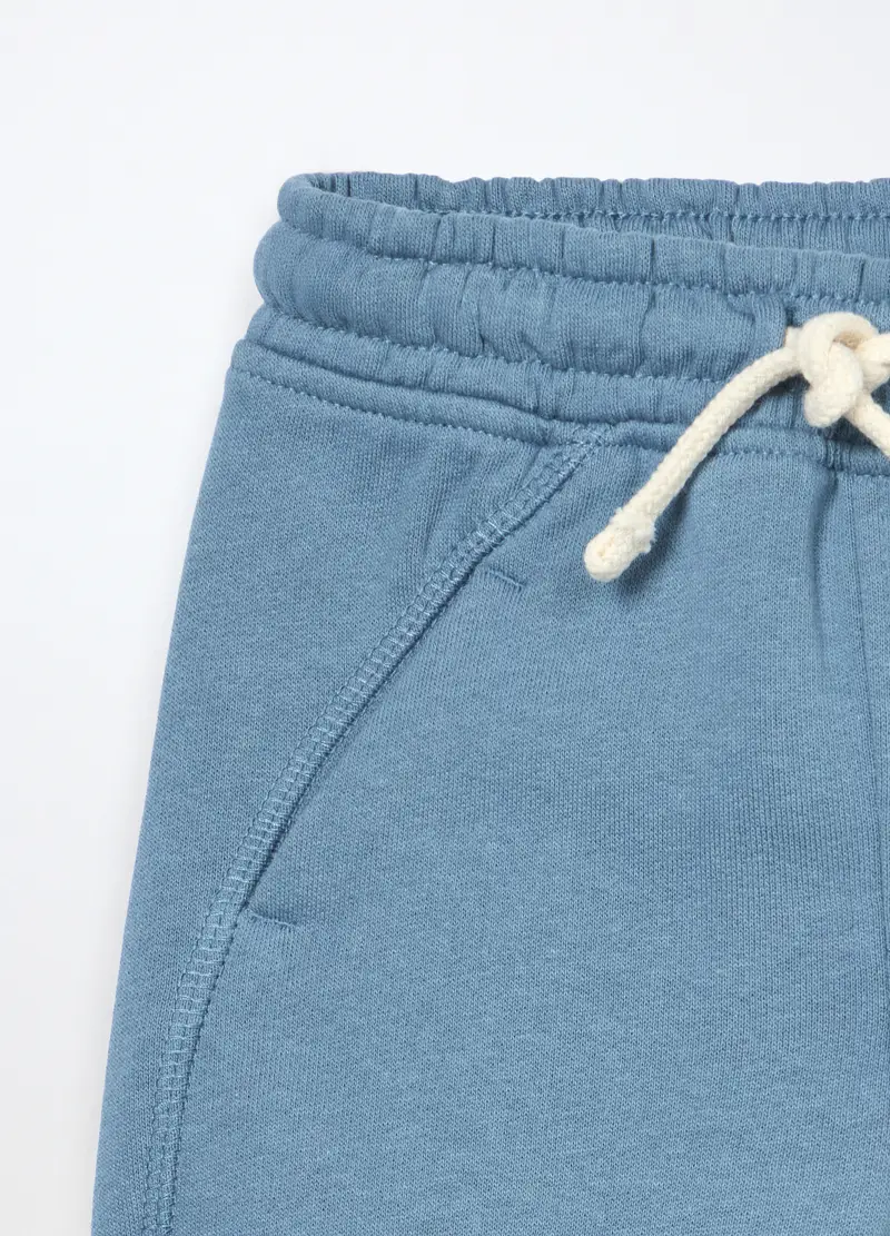 Jogger In French Terry Di Puro Cotone Neonato, Bambino, Azzurro chiaro miniatura 3