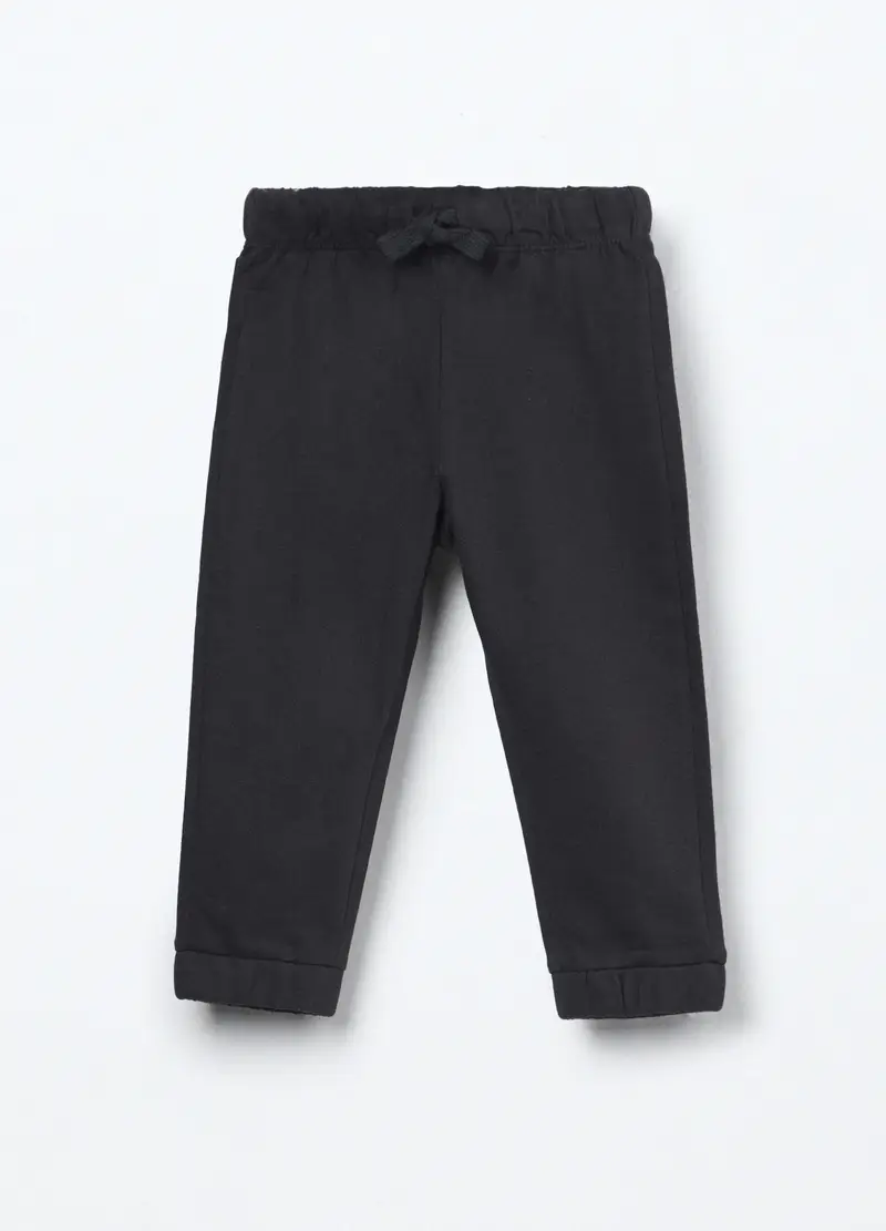 Jogger In French Terry Di Puro Cotone Neonato, Bambino, Grigio scuro