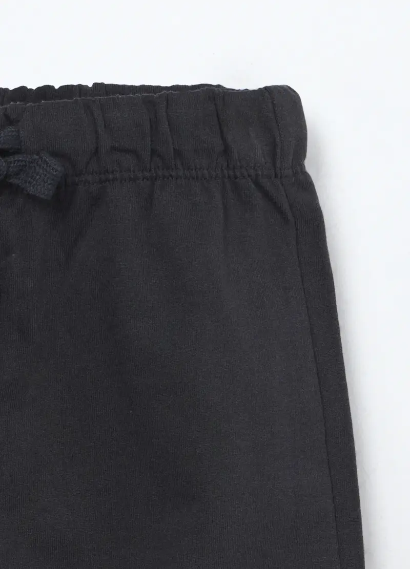 Jogger In French Terry Di Puro Cotone Neonato, Bambino, Grigio scuro miniatura 3