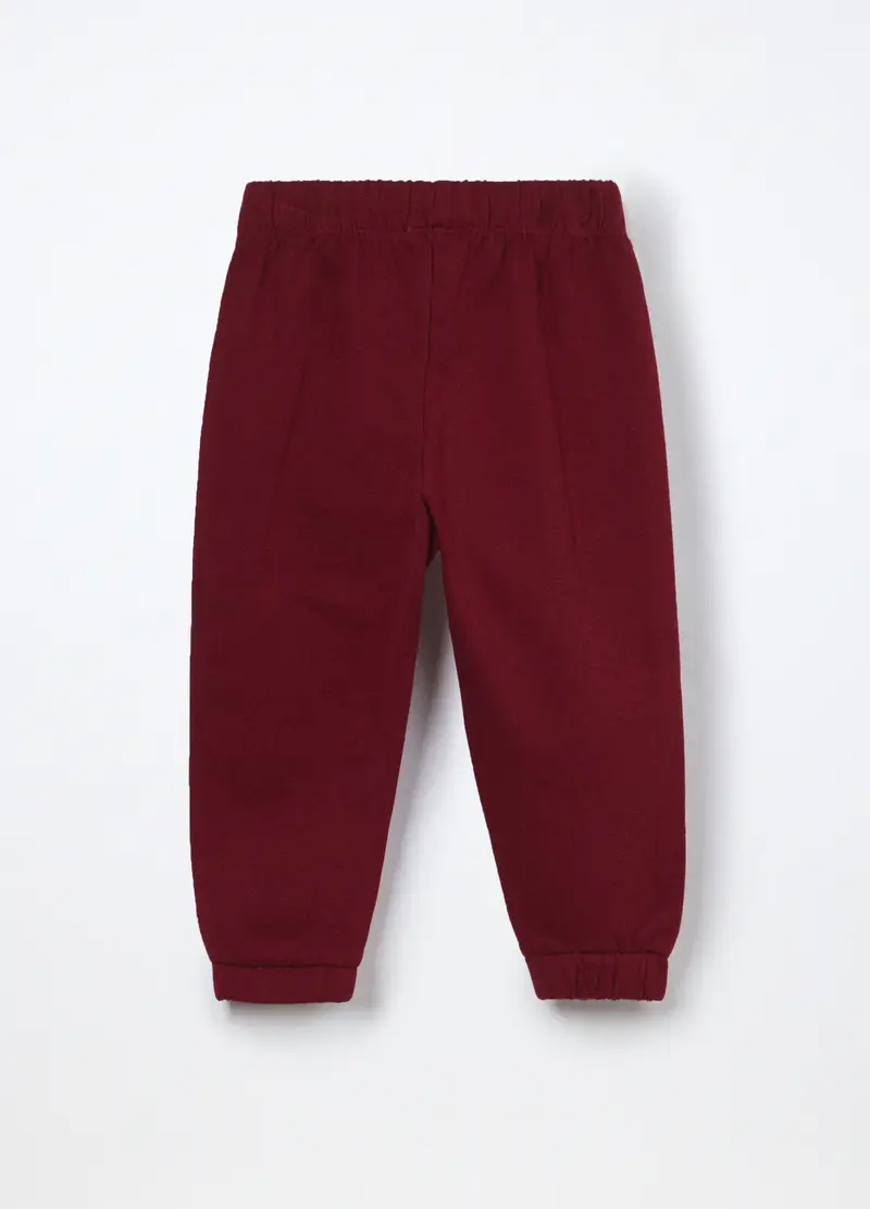 Jogger In French Terry Di Puro Cotone Neonato, Bambino, Rosso scuro miniatura 2