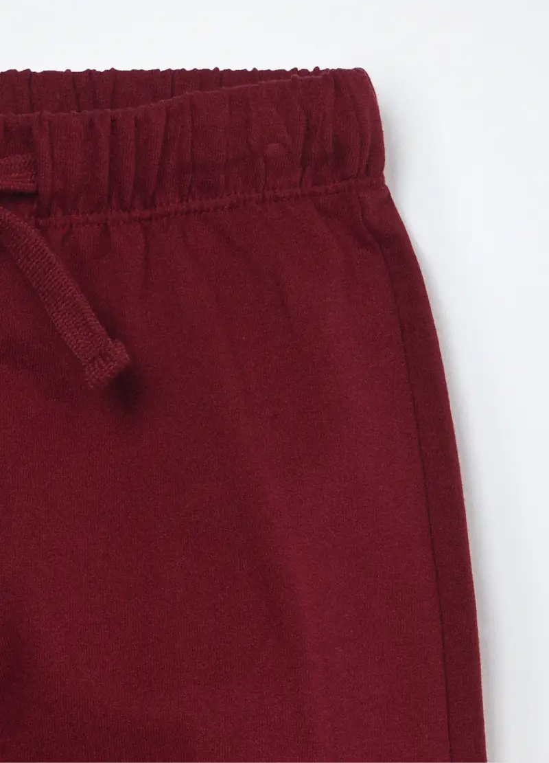 Jogger In French Terry Di Puro Cotone Neonato, Bambino, Rosso scuro miniatura 3