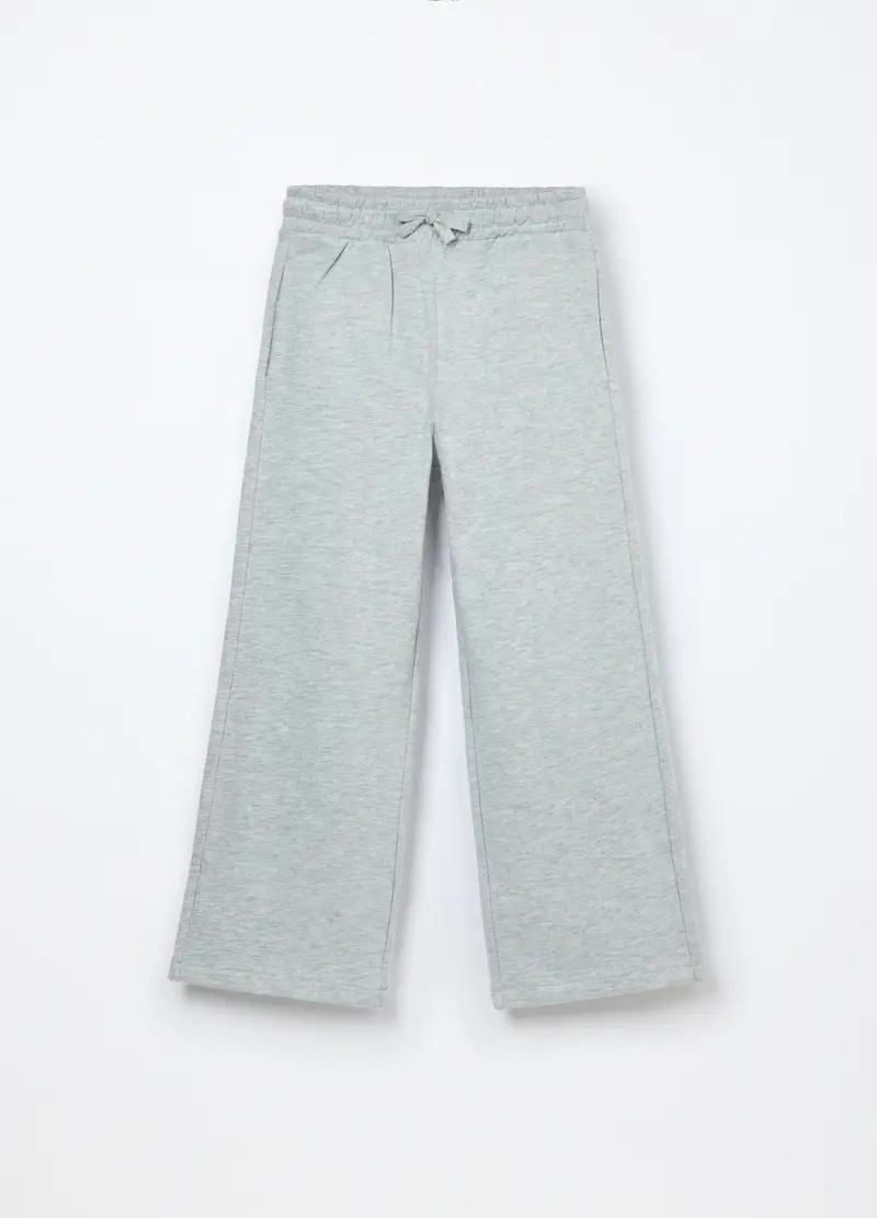 Blukids, Jogger In French Terry Di Puro Cotone Ragazza, Bambina, Grigio chiaro melange, Taglia: 9-10