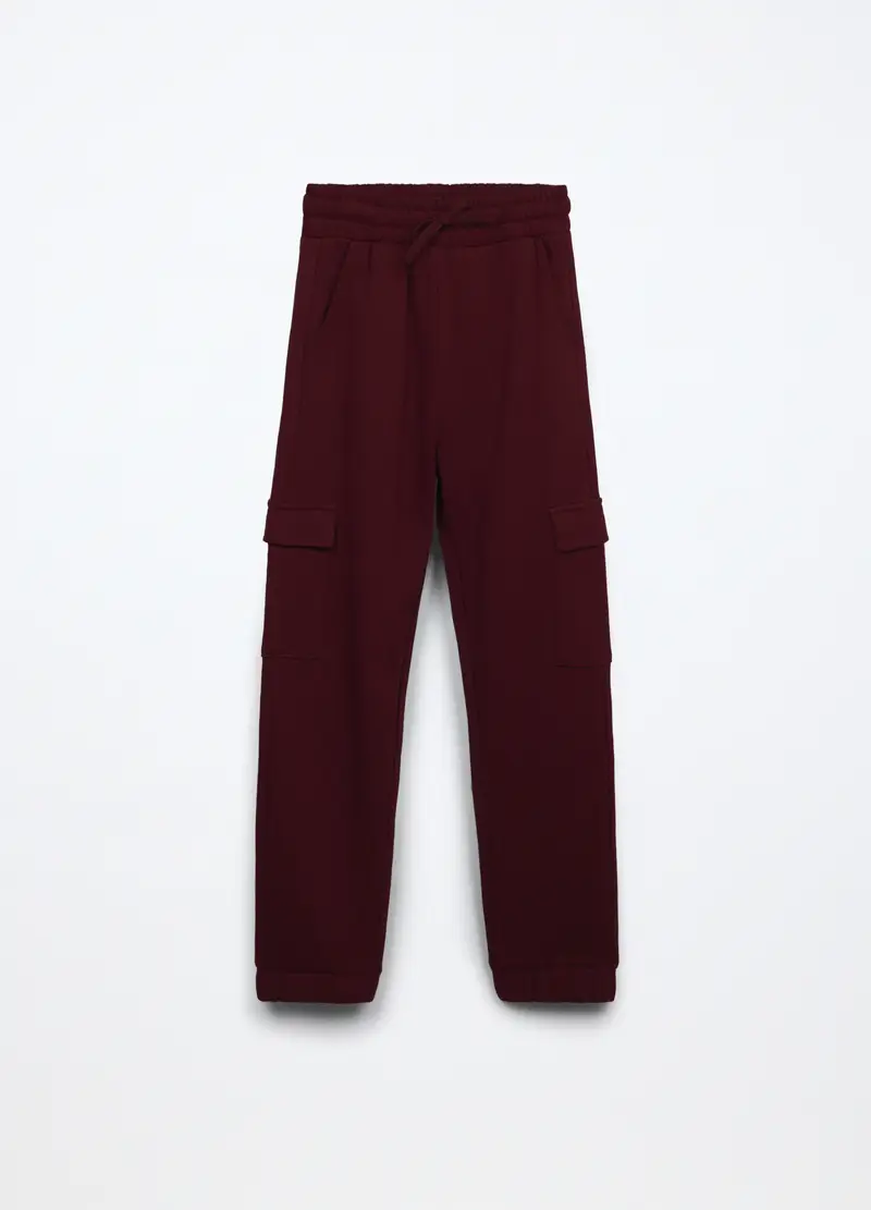 Jogger In French Terry Di Puro Cotone Ragazza, Bambina, Rosso scuro