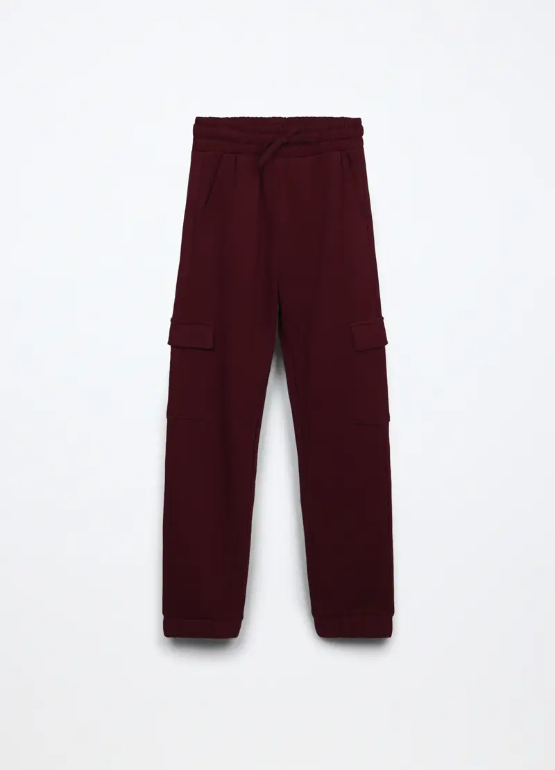 Jogger In French Terry Di Puro Cotone Ragazza, Bambina, Rosso scuro