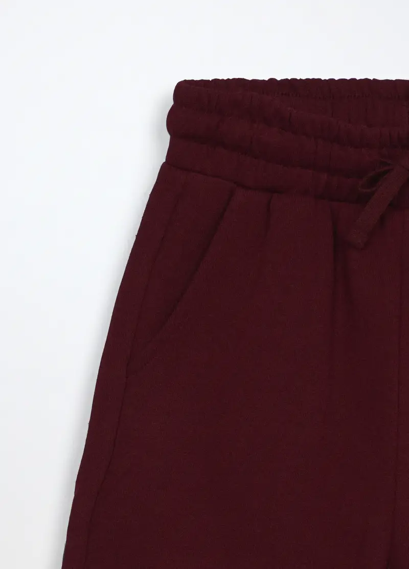 Jogger In French Terry Di Puro Cotone Ragazza, Bambina, Rosso scuro miniatura 3