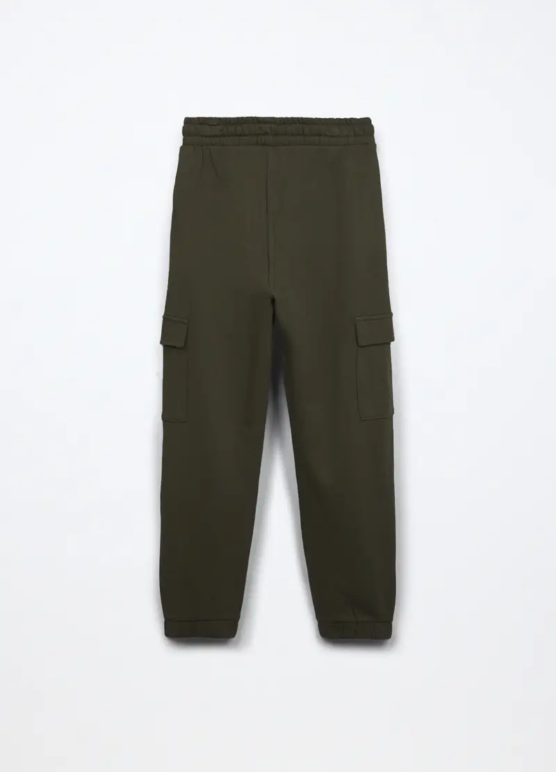 Jogger In French Terry Di Puro Cotone Ragazza, Bambina, Verde scuro miniatura 2