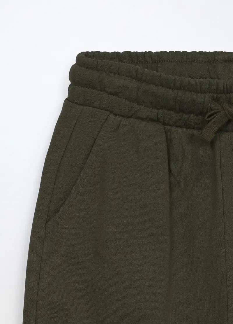 Jogger In French Terry Di Puro Cotone Ragazza, Bambina, Verde scuro miniatura 3