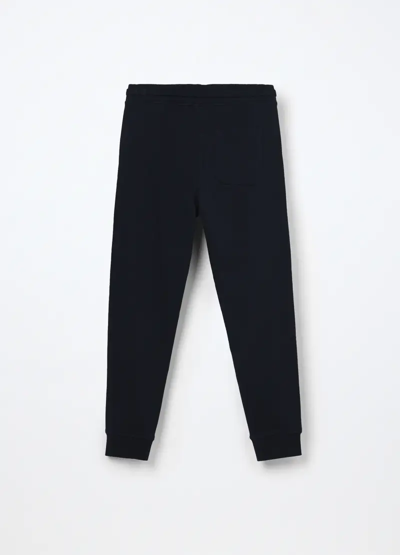 Jogger In French Terry Di Puro Cotone Ragazzo, Bambino, Blu scuro miniatura 2