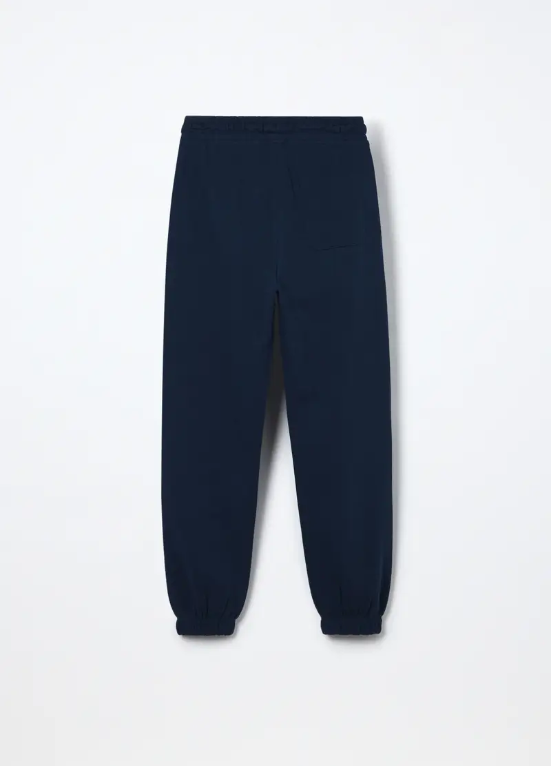 Jogger In French Terry Di Puro Cotone Ragazzo, Bambino, Blu scuro miniatura 2